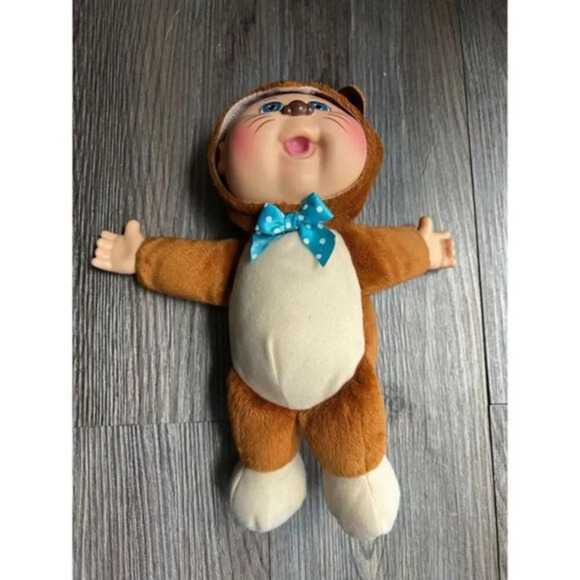 Vintage CPK Cabbage Patch Kids Plush Bear Costume Doll with Blue Polka Dot Bow - Picture 2 of 7